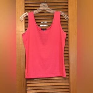 Anue Ligne Fitted Coral Sleeveless Tank Top Sz M
